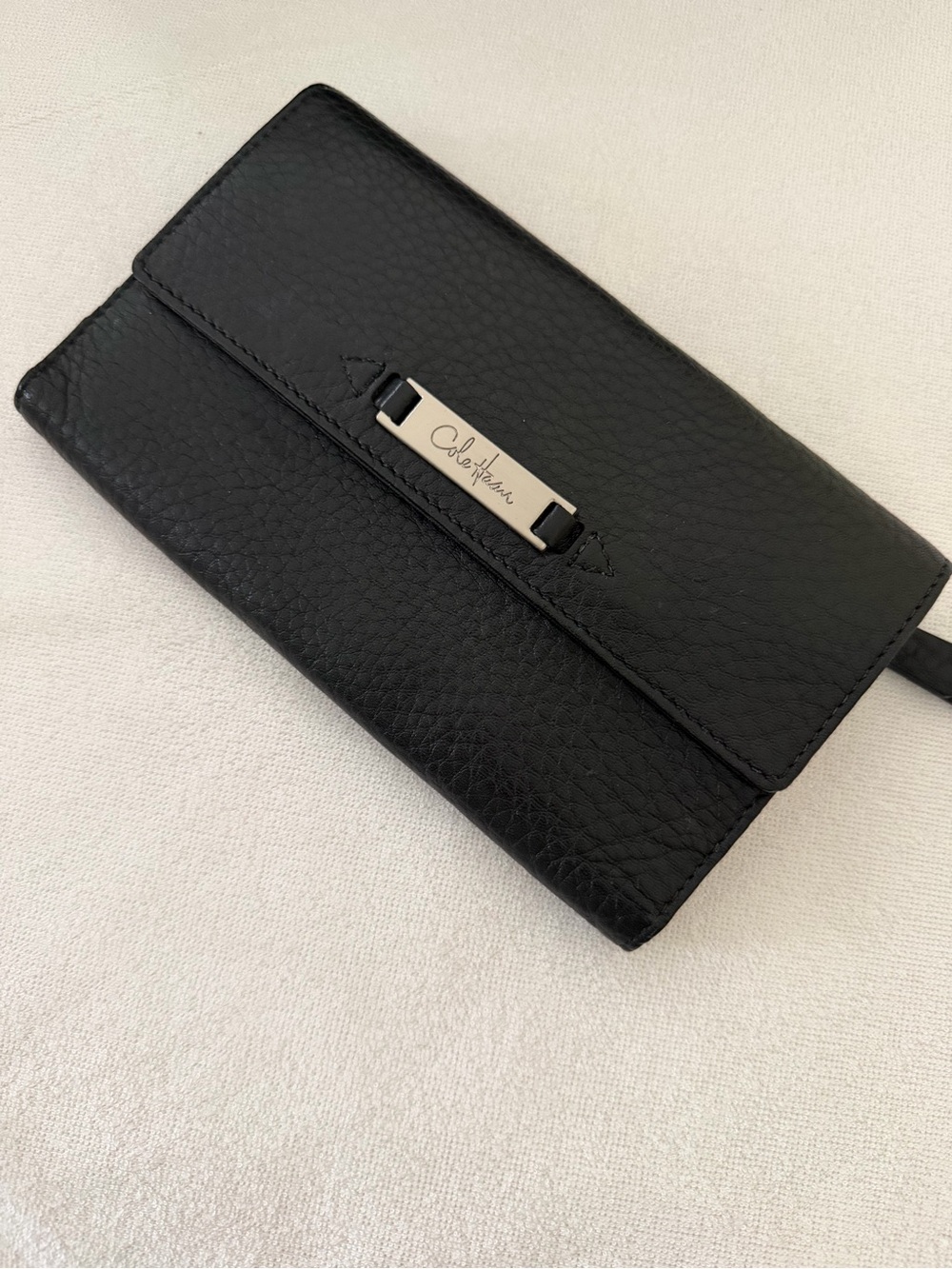 Cole Haan Black Pebbled Leather Wallet